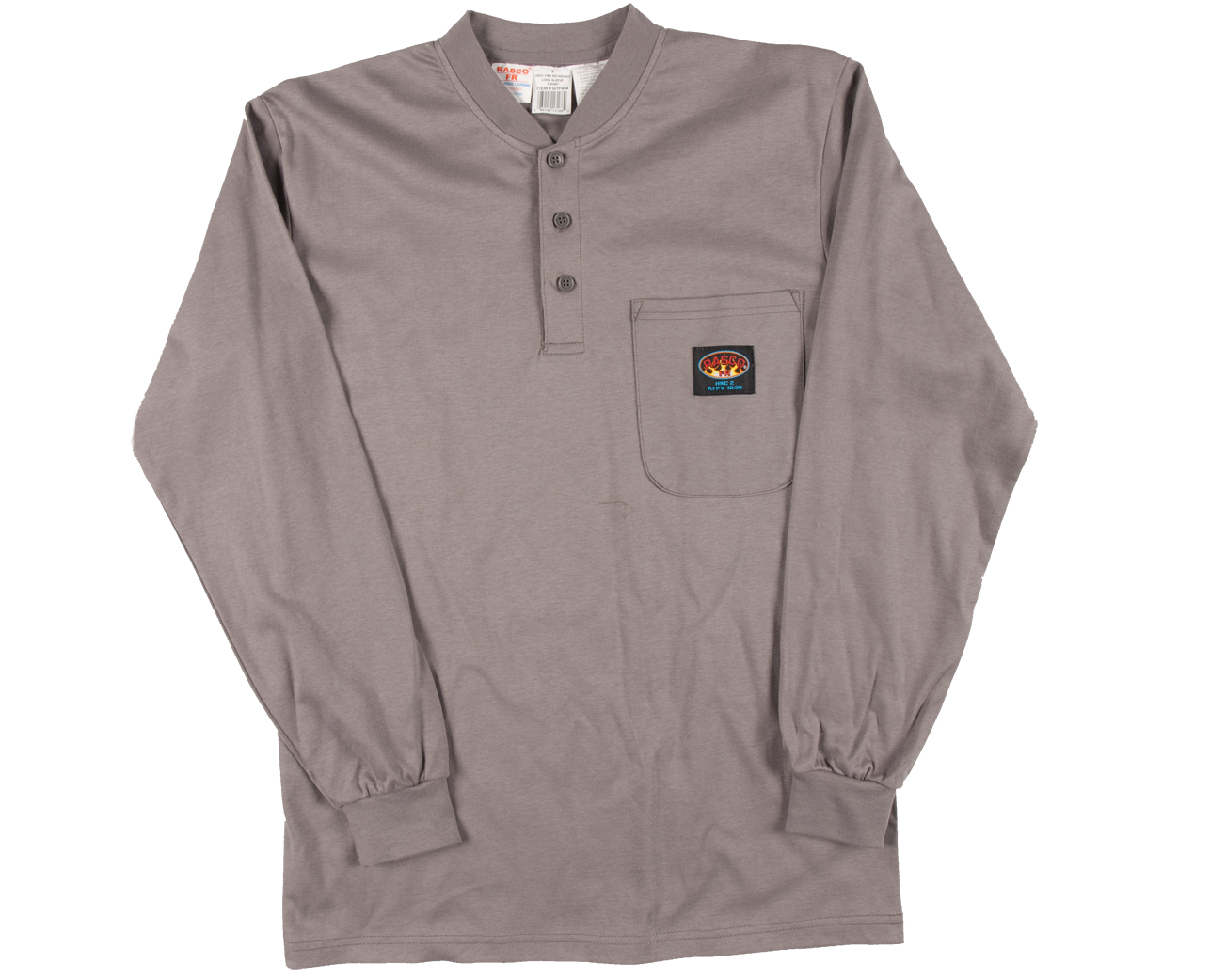 Rasco FR Rasco FR Gray Henely T-Shirt 100% Cotton Rasco FR Rasco FR Gray Henely T-Shirt 100% Cotton