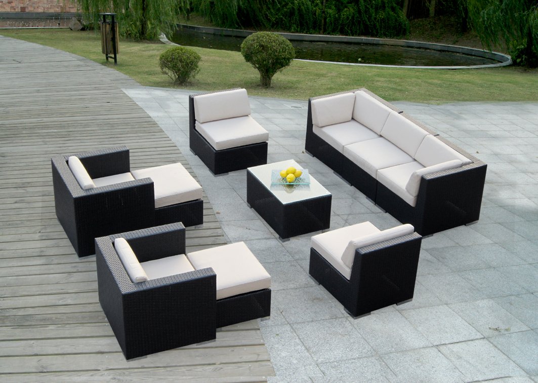 Ohana Collection Genuine Ohana Outdoor Patio Wicker Sofa Sectional Furniture 10pc Gorgeous Couch Set with Free Patio Cover at Sears.com