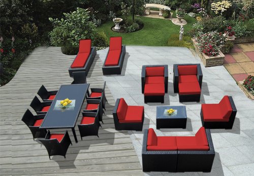 Ohana Collection Genuine Amazing Ohana Outdoor Sectional Sofa, Dining and Chaise Lounge Wicker Patio Furniture Set (20 PC set) with Free Patio Co at Sears.com