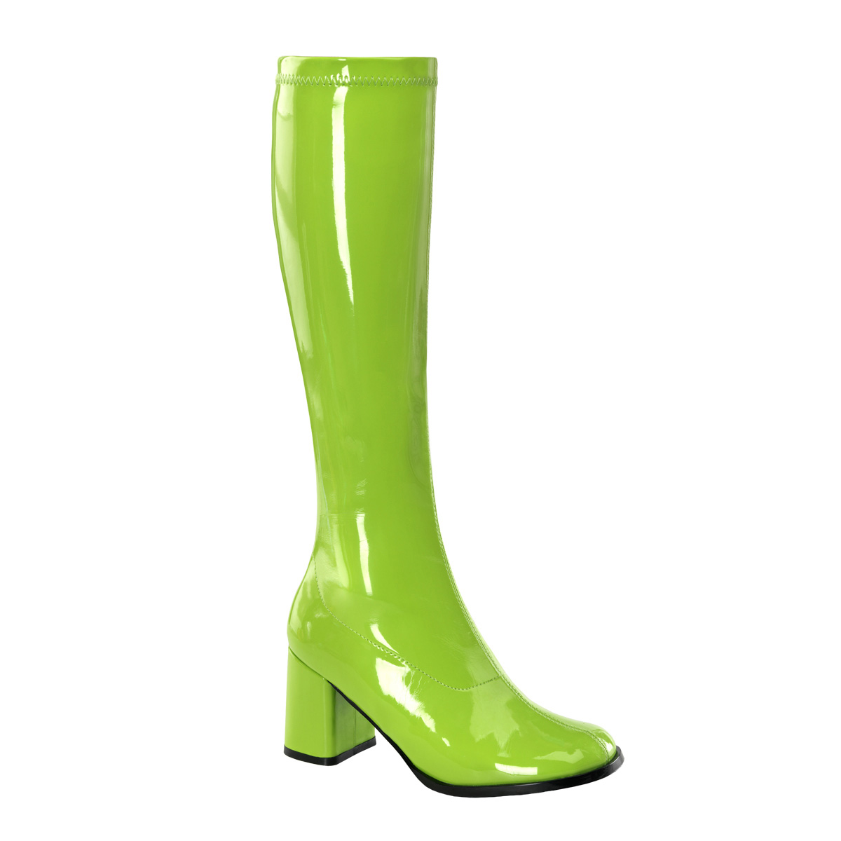 PLEASERs 3 inch Block Heel ST Boots Lime Green Stretch Patent at Sears.com