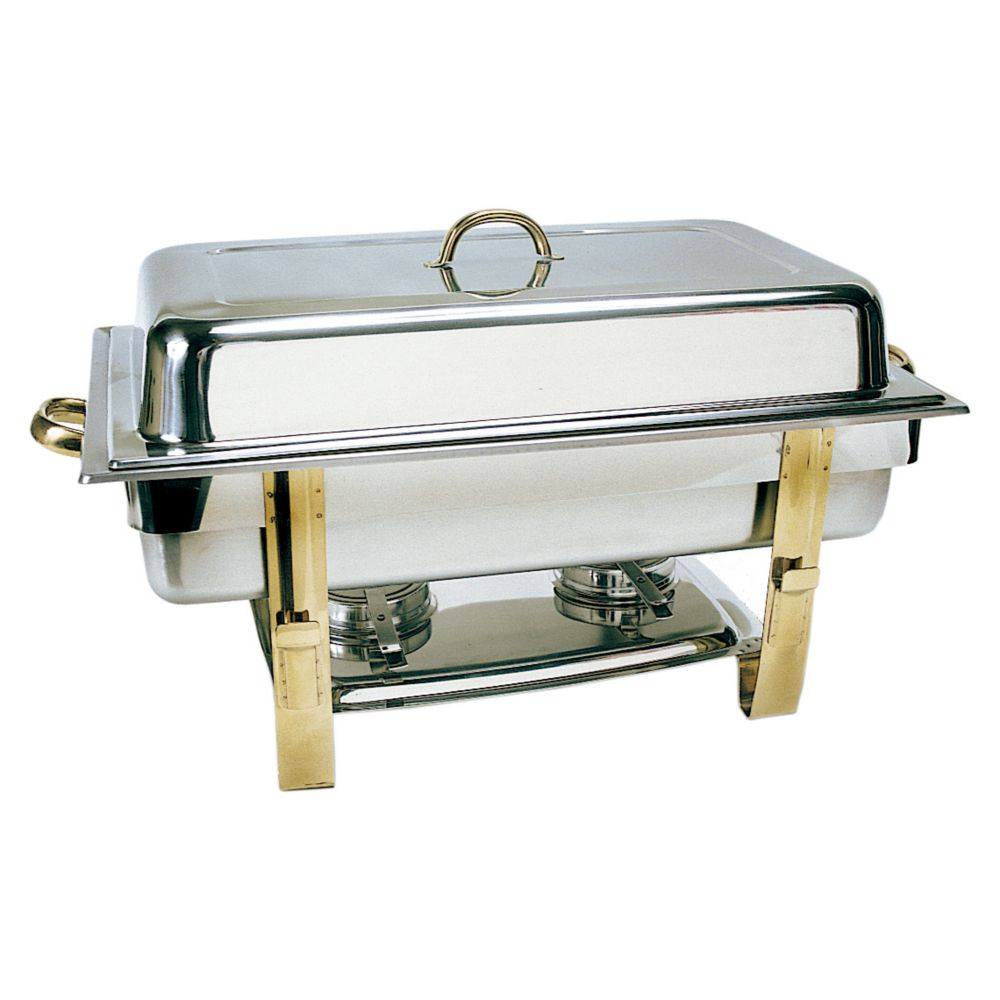 Update International S/S 8 Qt Gold Accented Oblong Chafer