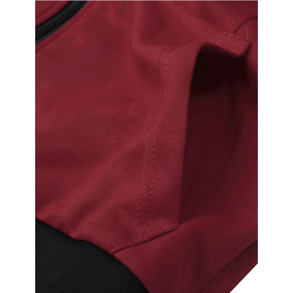Unique Bargains Men's Red Zip Closure Drawstring Zipper Decor Hooded Vest (Size M / 40)