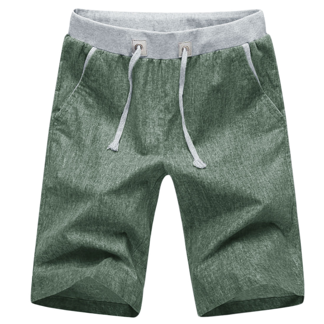 Men's Drawstring Waist Slant Pocket Sides Casual Shorts (Size S / W30)