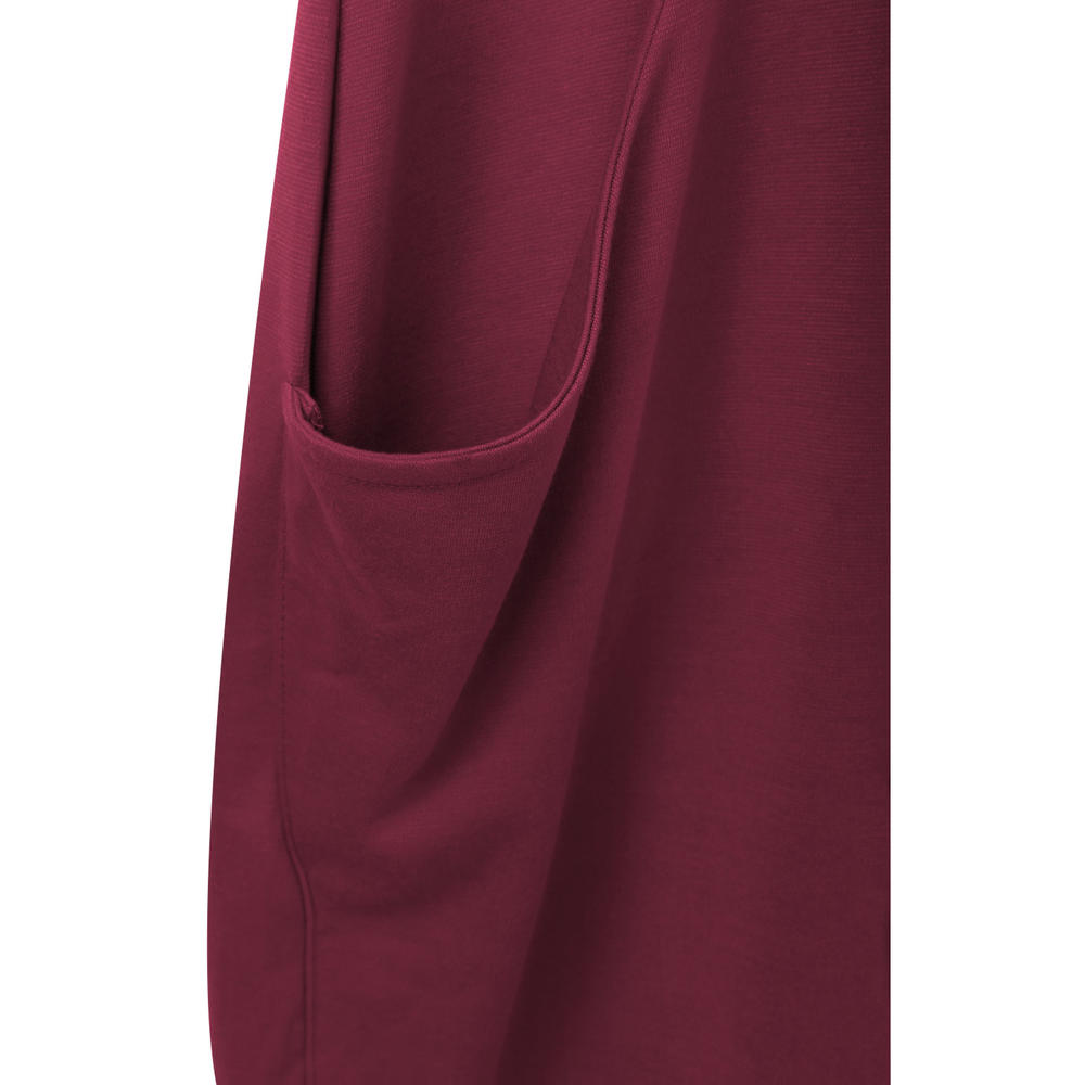 Unique Bargains Women's Front Pockets Split Neck Cap Sleeves Sheath Dress Purple (Size M / 10)