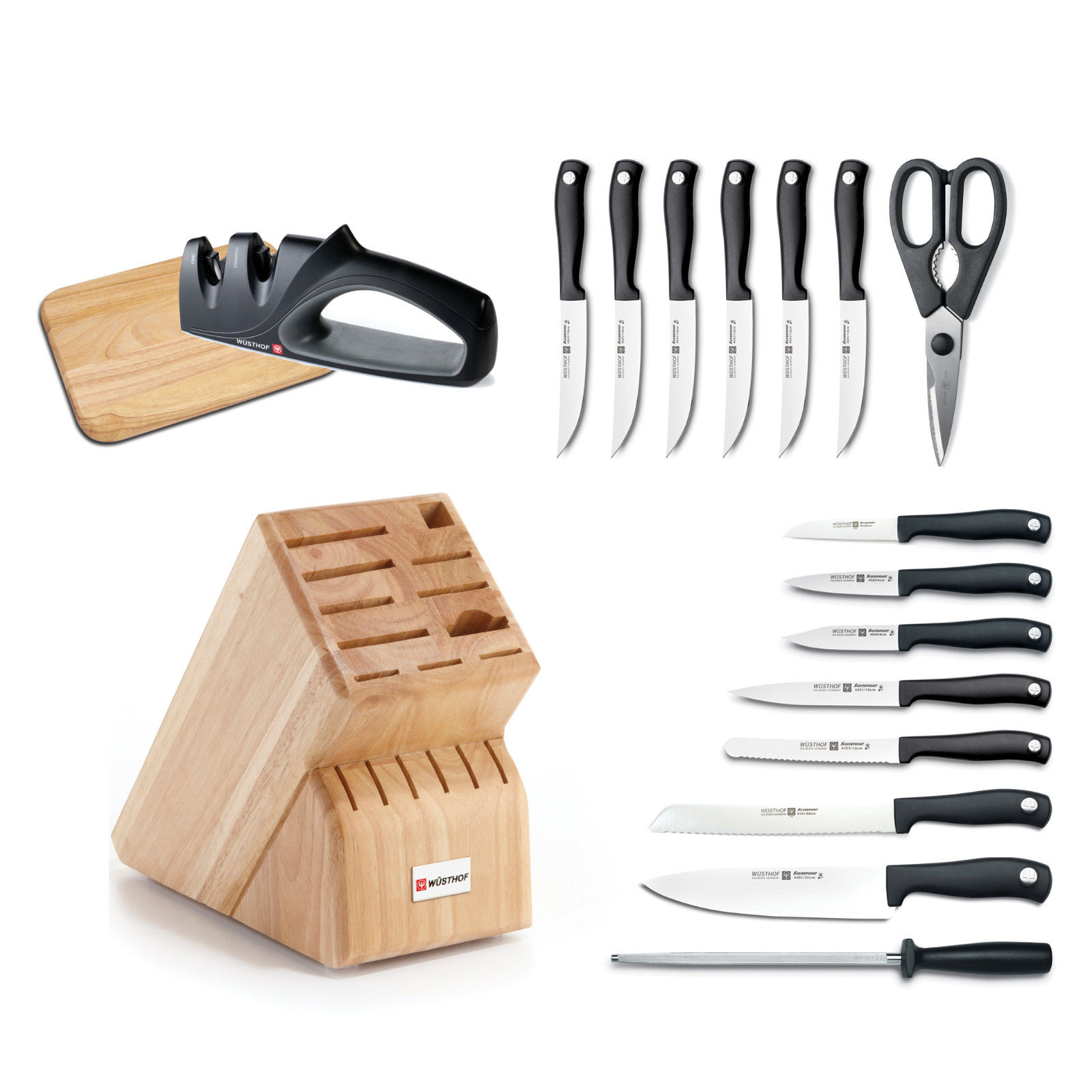 EAN 4002293861616 product image for Silverpoint 18 pc Kitchen Knife Block Set w/ Knife Sharpener - Exclusive | upcitemdb.com