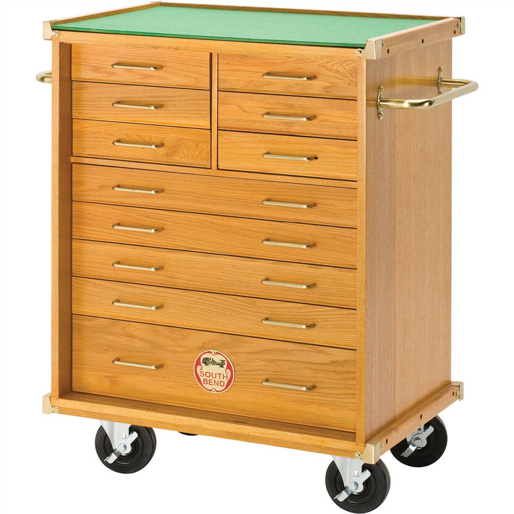 South Bend Oak Roller Cabinet - 11 Drawer