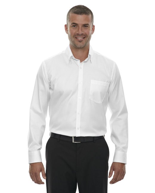 Men's Wrinkle Free 2-Ply 80's Cotton Stripe Jacquard Taped Shirt 88646