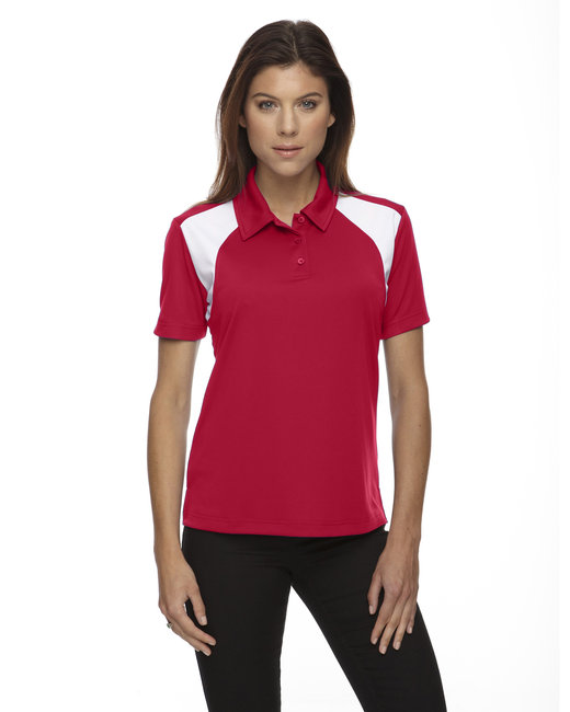 75066 Women's Antimicrobial Colorblock Textured Polo Shirt