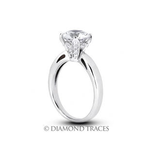 Diamond Traces 0.83 Carat Total D-SI2 Excellent AGI Cert Round Natural Diamond Platinum 950 Vintage Style Engagement Ring Diamond Traces 0.83 Carat Total D-SI2 Excellent AGI Cert Round Natural Diamond Platinum 950 Vintage Style Engagement Ring