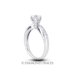 Diamond Traces 1.08 Carat Total F-VS1 Excellent AGI Cert Round Natural Diamond Platinum 950 Vintage Style Engagement Ring Diamond Traces 1.08 Carat Total F-VS1 Excellent AGI Cert Round Natural Diamond Platinum 950 Vintage Style Engagement Ring