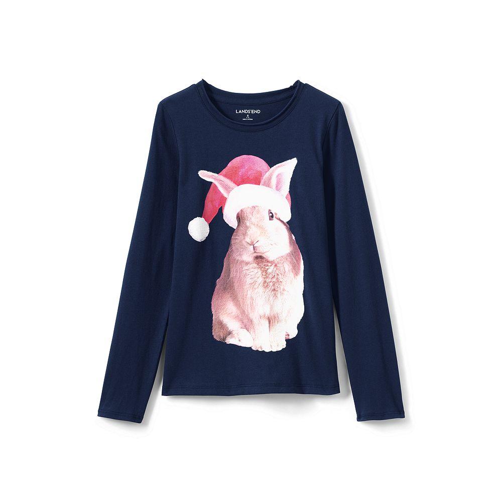 Girls Novelty Roll-Neck Graphic Knit Tee