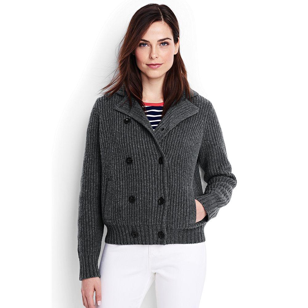 Lands' End Women's Cozy Shaker Sweater Jacket