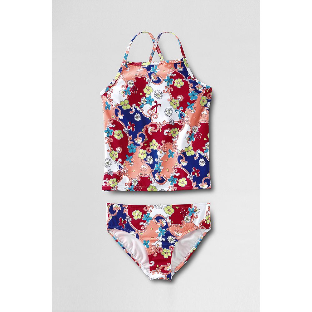 Girls' Smart Swim Pattern Tankini Set, 12, Cherry Floral
