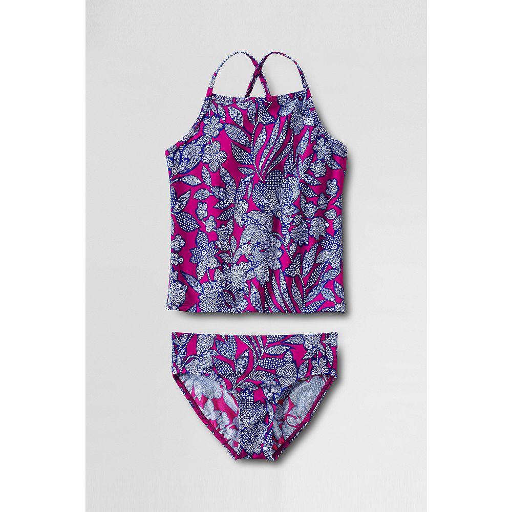 Girls' Smart Swim Pattern Tankini Set  16  Riviera Rose Kinetic