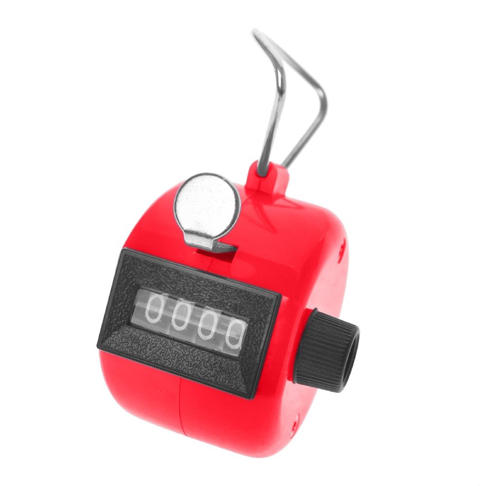 Plastic Hand Tally Counter, ABS Tally Counter Clicker, Black & Red - Red