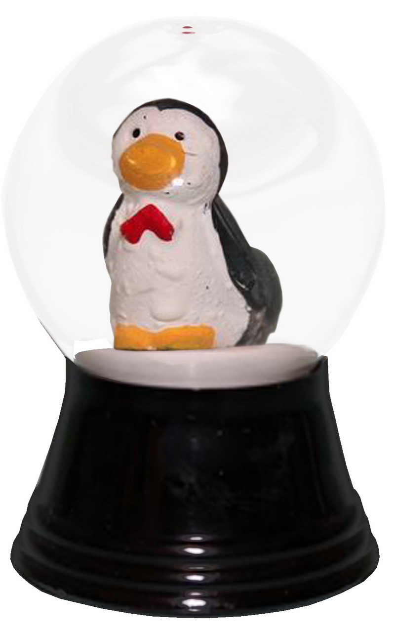 Alexander Taron PR1246 Perzy Snowglobe, Small Penguin - 2.75"H x 1.5"W x 1.5"D