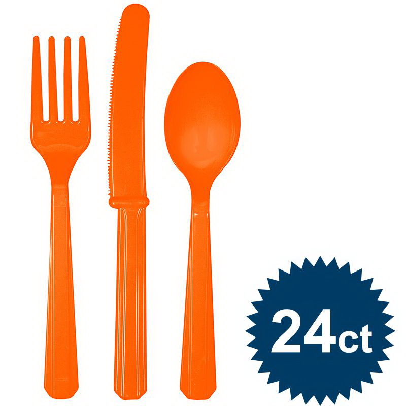 Amscan BB006128 Orange Cutlery Set