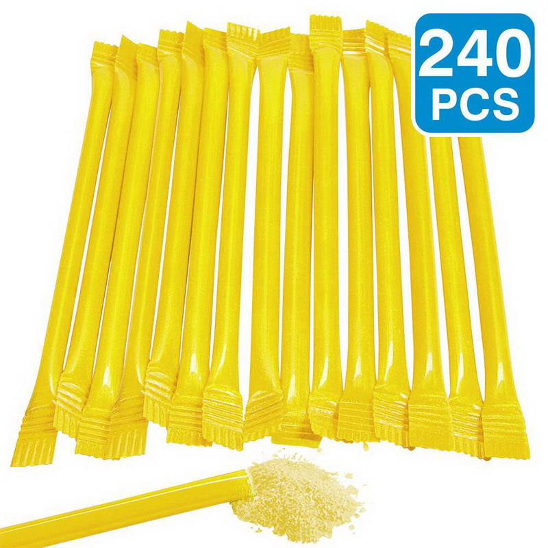 Fun Express BB13645050 Yellow Candy Filled 6`` Straws (240 Pack)