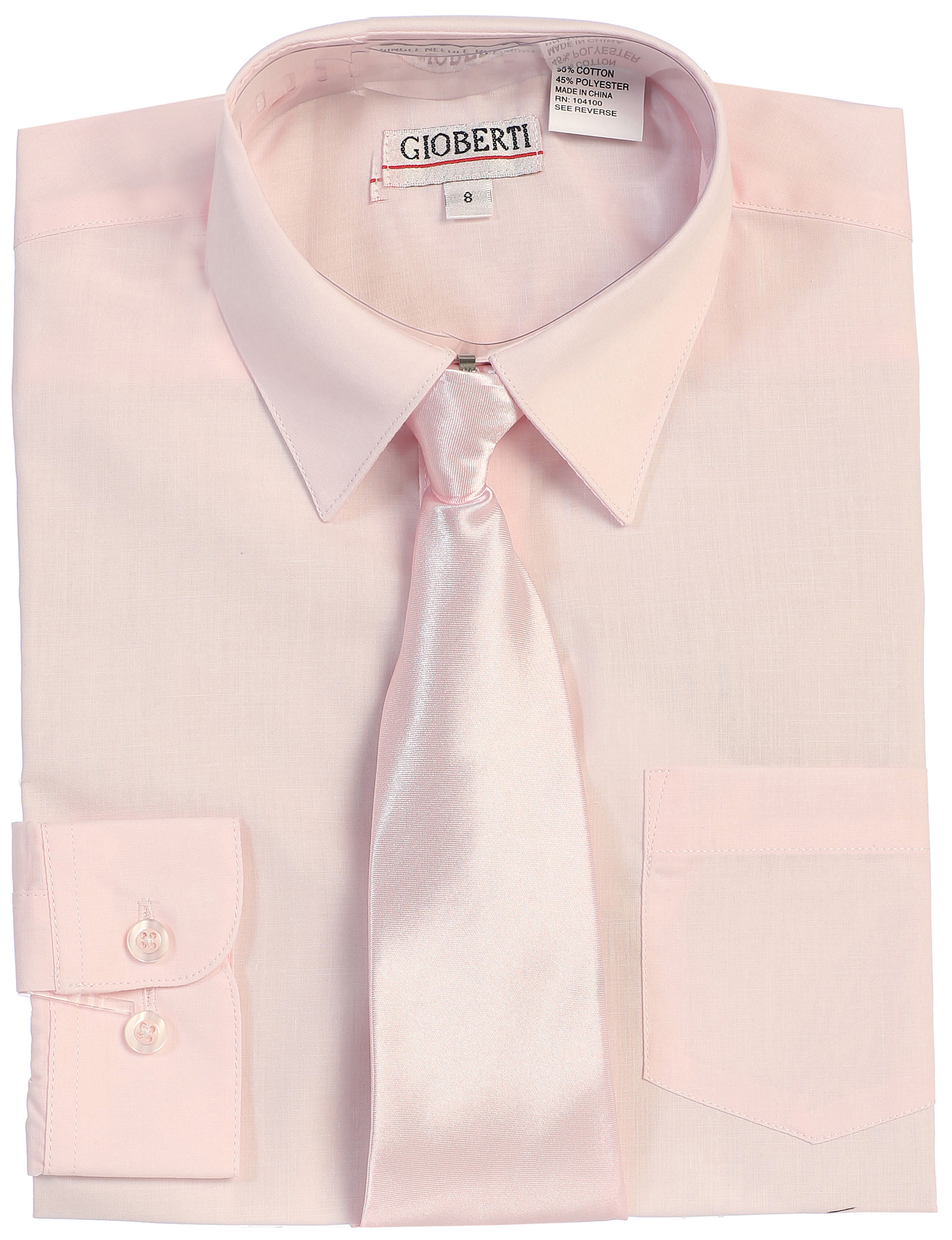 Long Sleeve Dress Shirt + SolidClip Tie 8 - 18