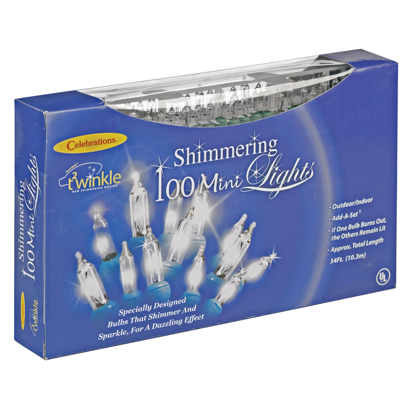UPC 843518010228 product image for V8224112 Twinkle Mini Lights, 34', 100 Clear Bulbs | upcitemdb.com