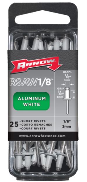 UPC 079055008156 product image for 1/8In Alum Short Rivet ARROW FASTENER CO Pop Rivets RSAW1/8 White Aluminum | upcitemdb.com