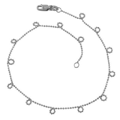 Katarina 14K White Gold ''Diamond Cut'' Fashion Anklet at Sears.com