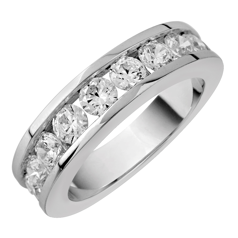 Katarina 18K White Gold 2 ct. Diamond Wedding Band