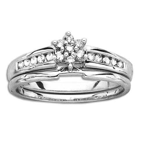 katarina Sterling Silver 1/4 ct. Diamond Bridal Engagement Set katarina Sterling Silver 1/4 ct. Diamond Bridal Engagement Set