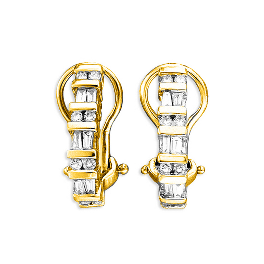katarina 14K Yellow Gold 1/2 ct. Round and Baguette Cut Diamond Earrings at Sears.com