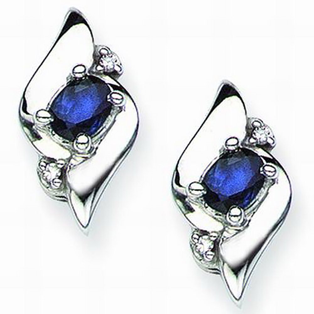 katarina Sterling Silver 0.02 ct. Diamond and 5/8 ct. Sapphire Fashion Earrings at Sears.com