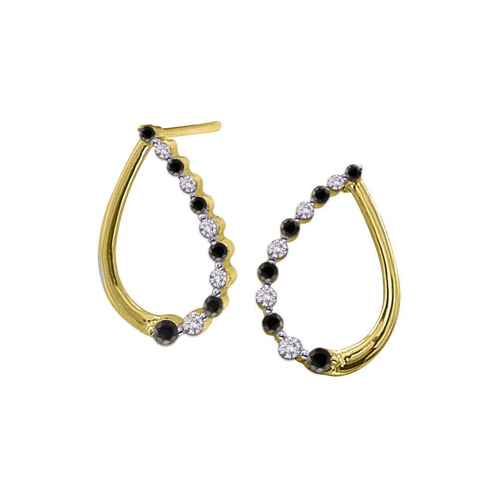 katarina 14K Yellow Gold 1/3 ct. Alternating Black and White Diamond Teardrop Earrings at Sears.com