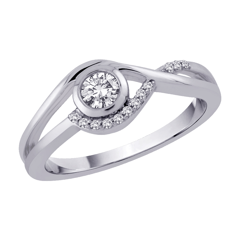 10K White Gold 1/4 ct. Diamond Engagement Ring