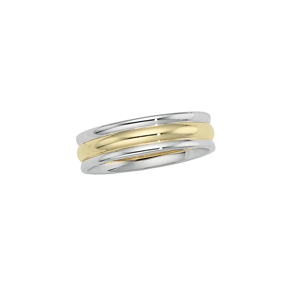 14K Two Tone Gold Comfort-Fit Band (Size-11)