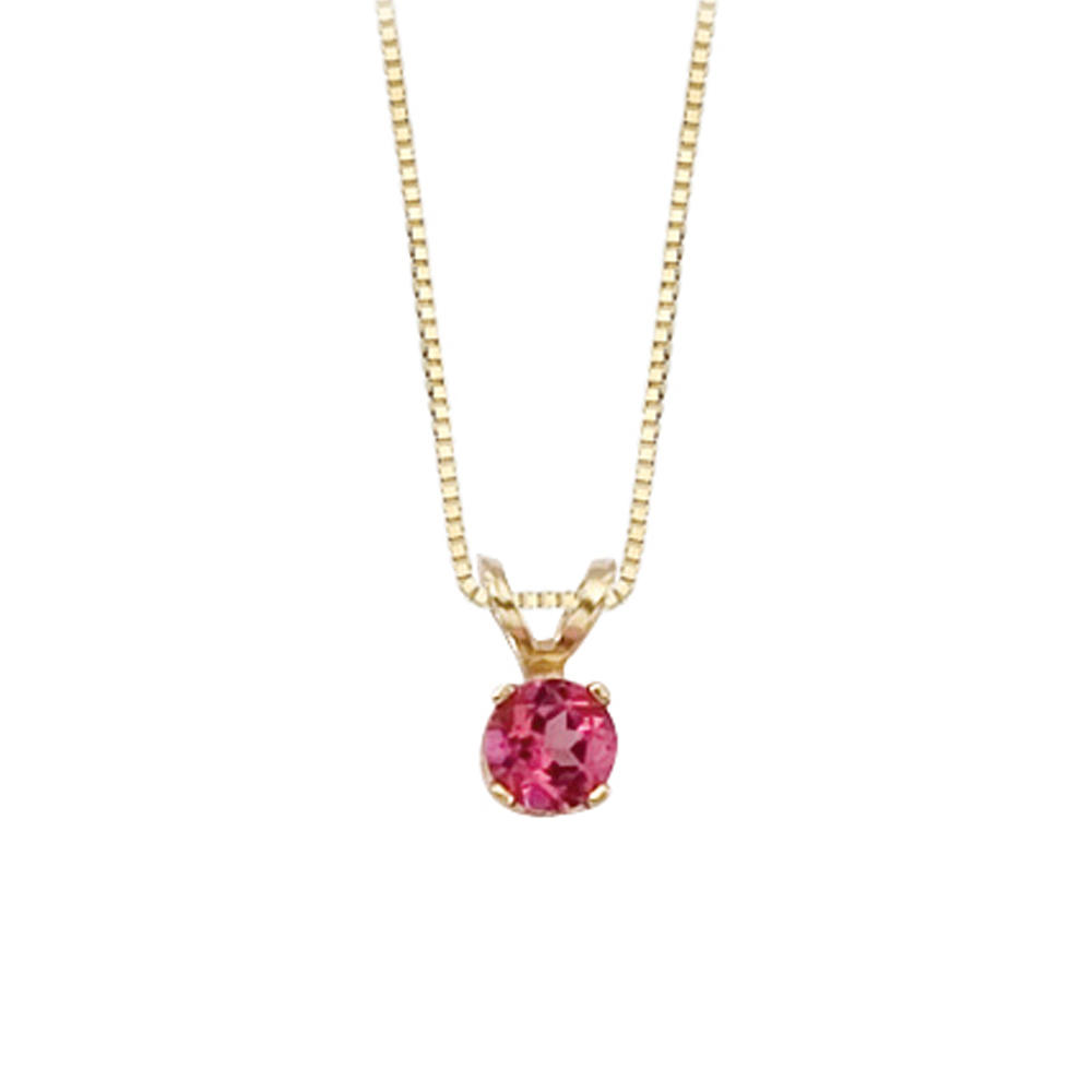 14K Yellow Gold 1/4 ct. Pink Topaz Pendant with Chain