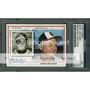 Press Pass Collectibles Orioles Earl Weaver Authentic Signed Card 1978
