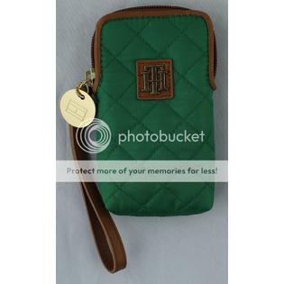 Tommy Hilfiger Womens Green Quilted Zip ID Phone Wristlet Wallet Ret $40 Tommy Hilfiger Womens Green Quilted Zip ID Phone Wristlet Wallet Ret $40