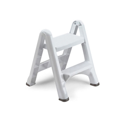Rubbermaid EZ Step Two-Step Folding Stool, 19 1/2l x 20 3/5w x 22 7/10h, White Rubbermaid EZ Step Two-Step Folding Stool, 19 1/2l x 20 3/5w x 22 7/10h, White