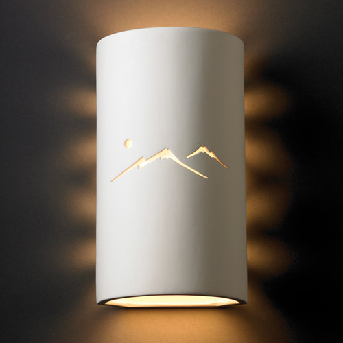 Justice Design Group Sun Dagger Open Top and Bottom Large Cylinder Wall Sconce - Finish: Antique Copper, Cutout Option: Texas Star at Sears.com