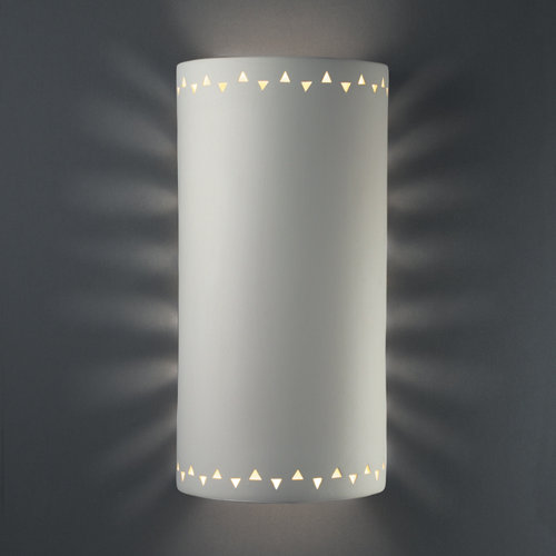 Justice Design Group Sun Dagger Open Top and Bottom Extra Large Cylinder Wall Sconce - Finish: Antique Copper, Cutout Option: Texas Star at Sears.com