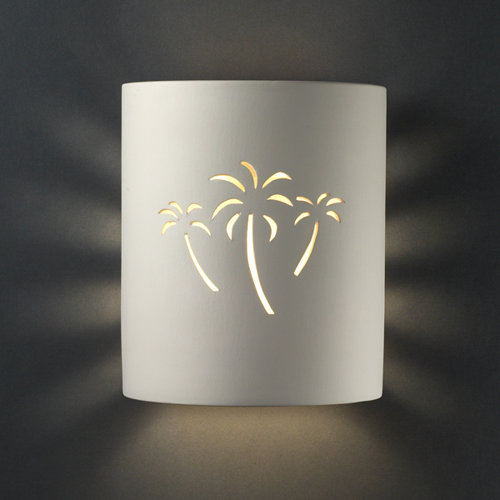 Justice Design Group Sun Dagger Open Top and Bottom Small Cylinder Wall Sconce - Finish: Carbon - Matte Black, Cutout Option: Pine Cone at Sears.com