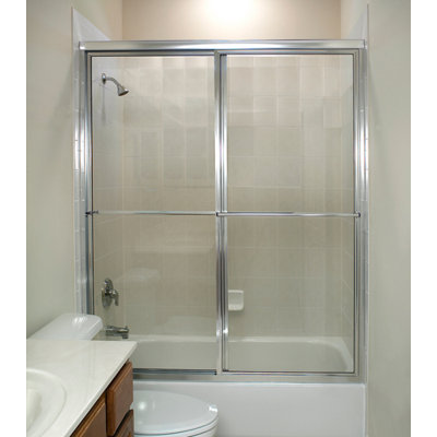 Coastal Industries Framed Newport Bypass Tub Enclosure - Frame Finish: Brushed Nickel, Glass Type: Clear, Size: 58.06" x 67.5 at Sears.com