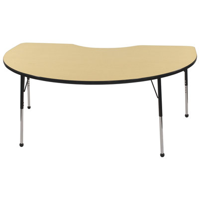 Ecr4Kids 48x72 Kidney Shaped Adj Activity Table in Maple -Edge Banding:Maple, Leg Color:Yellow, Leg Style:Toddler Leg Standard Nylon Glid at Sears.com