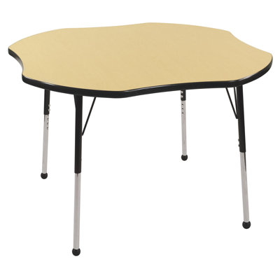 Ecr4Kids 48" Clover Shaped Adj Activity Table in Maple -Edge Banding:Maple, Leg Color:Yellow, Leg Style:Toddler Leg Standard Nylon Glides at Sears.com