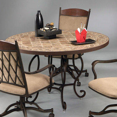Pastel Furniture Atrium II Dining Table - Base Finish: Smoke Copper, Top Finish: Round Marble in Carmel Brook at Sears.com