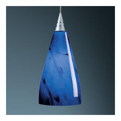 BRUCK Zara 6.5' X 4.5' Mini Pendant - Canopy Size: 2" with Junction Box, Finish: Chrome, Glass Color: Blue Swirl at Sears.com