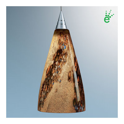 BRUCK Zara One Light Mini Pendant - Canopy Size: 2" with Junction Box, Finish: Bronze, Glass Color: Blue Swirl at Sears.com