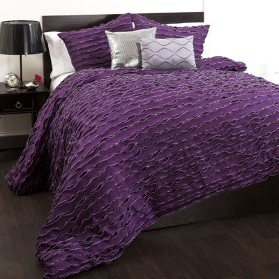 Lush Decor Modern Chic 5 Piece Comforter Set - Size: Queen, Color: Purple at Sears.com