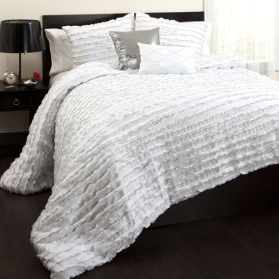 Lush Decor Modern Chic 5 Piece Comforter Set - Size: King, Color: White at Sears.com