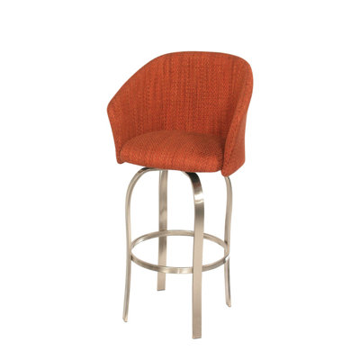 Trica Tiramisu Bar Stool -Seat Height:Bar Height (30.5"), Seat Type:Bonded Leather -Tumble Weed Black, swv Type:Standard Swivel at Sears.com
