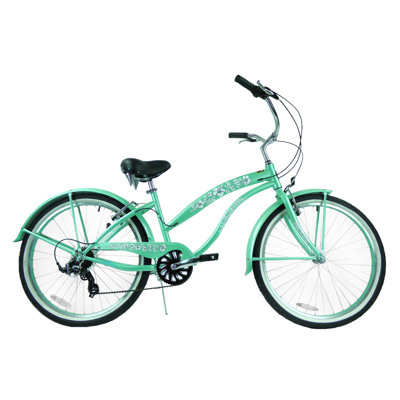 GreenLine Bicycles Ladies 26" 7-Speed Shimano Premium Extended Deluxe Beach Cruiser - Frame Color: Mint Green at Sears.com